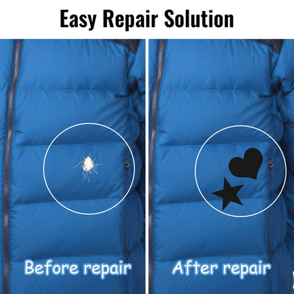 Hopton Down Jacket Repair Patches, 123 Pcs Self-adhesive Puffa Patches, Waterproof Tent Repair Tape Kit for Down Jacket Puffa Tent Air Bed