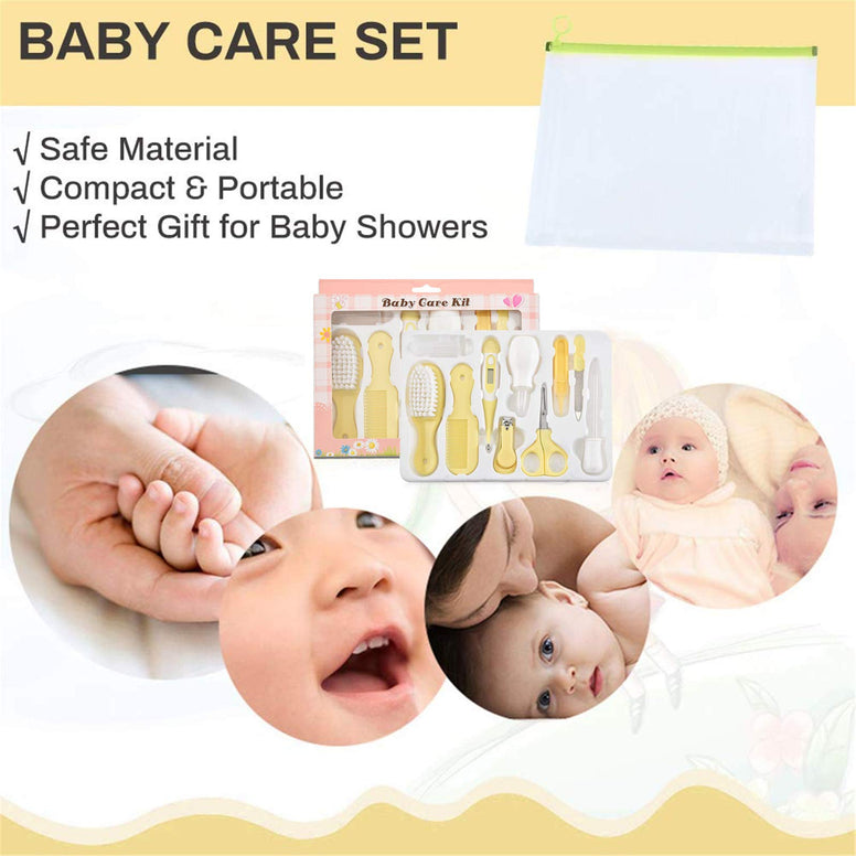 Baby Grooming Kit, Baby Care Items, Baby Care Essentials Set, Baby Supplies Set, 8PCS Baby Health Care Set Portable Baby Care Kit, Safety Cutter Baby Nail Kit for Newborn, Infant & Toddler(Yellow)