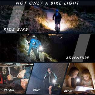 USB Rechargeable Bike Light Front, Super Bright T6 Flashlight Waterproof Bicycle Headlight and Taillight, Cycling Safety Bicycle Light