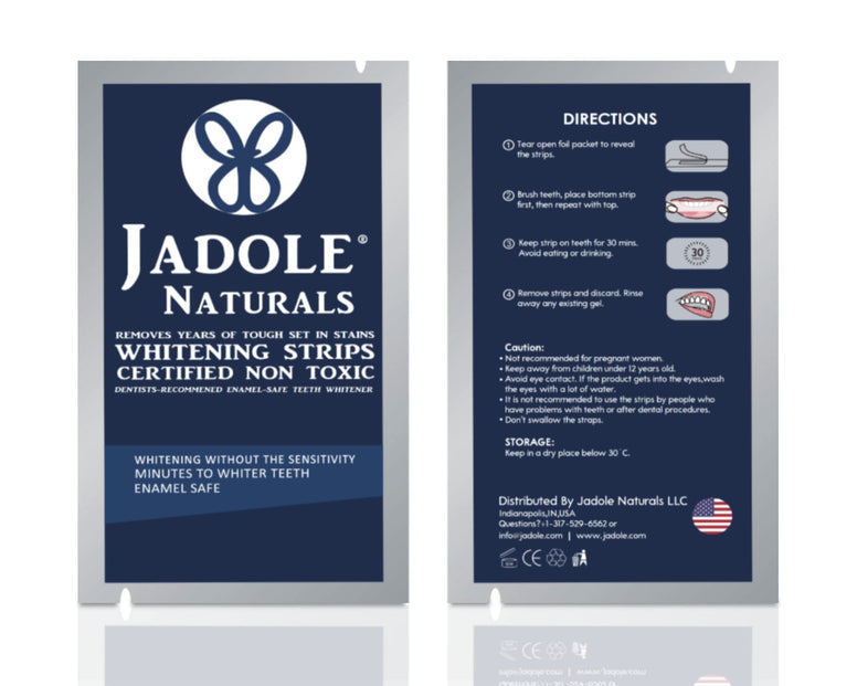 Jadole Naturals Teeth Whitening Strips Pack of 28 | Enamel safe teeth whitening Dental Care Kit | Dentist Formulated and Certified Non-Toxic - Sensitivity Free