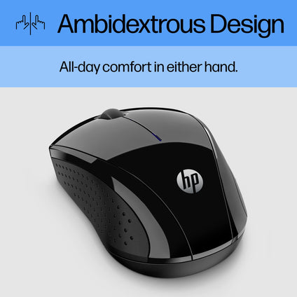 HP X3000 G2 Wireless Mouse - Ambidextrous 3-Button Control, & Scroll Wheel Multi-Surface Technology, 1600 DPI Optical Sensor Win, Chrome, Mac OS Up to 15-Month Battery Life (‎28Y30AA#ABA, Black)