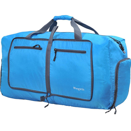 ehsbuy 60L Foldable Travel Duffle Bags for Men Women Large Holdall Bag Waterproof Overnight Weekend Bags for Gym Luggage, Blue, 60L