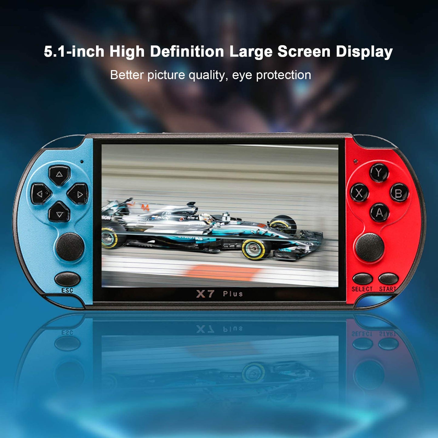 lilistore 5.1inch X7 Plus Video Game Console Handheld Game Players Double Rocker 8GB Memory Built in 1000 Games MP5 Game Controller