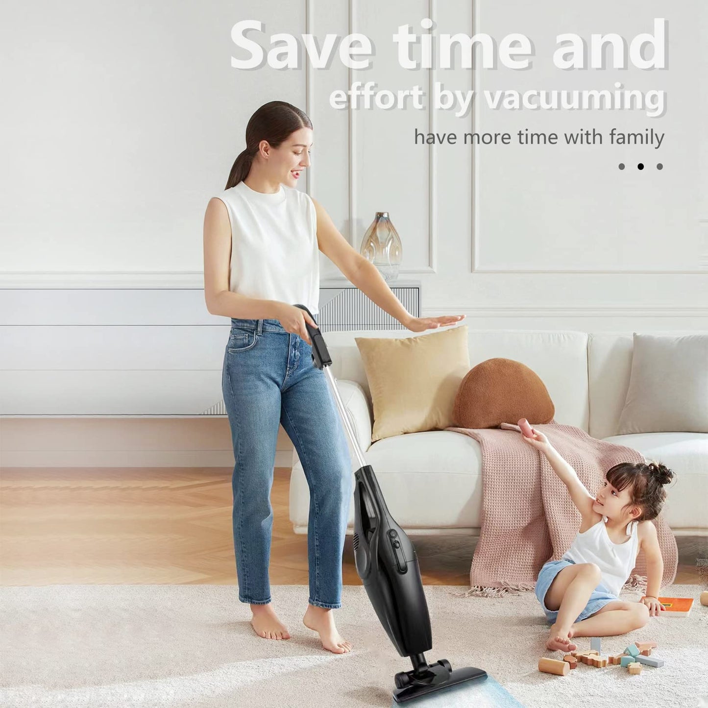 Britzgo Vacuum cleaner Handheld Stand-up Household cleaning dual-use help you save time and effort Stay away from the dust portable