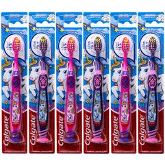 Colgate Kids Unicorn Battery Powered Toothbrush, Extra Soft for Children 5+ Years Old - Pack of 6