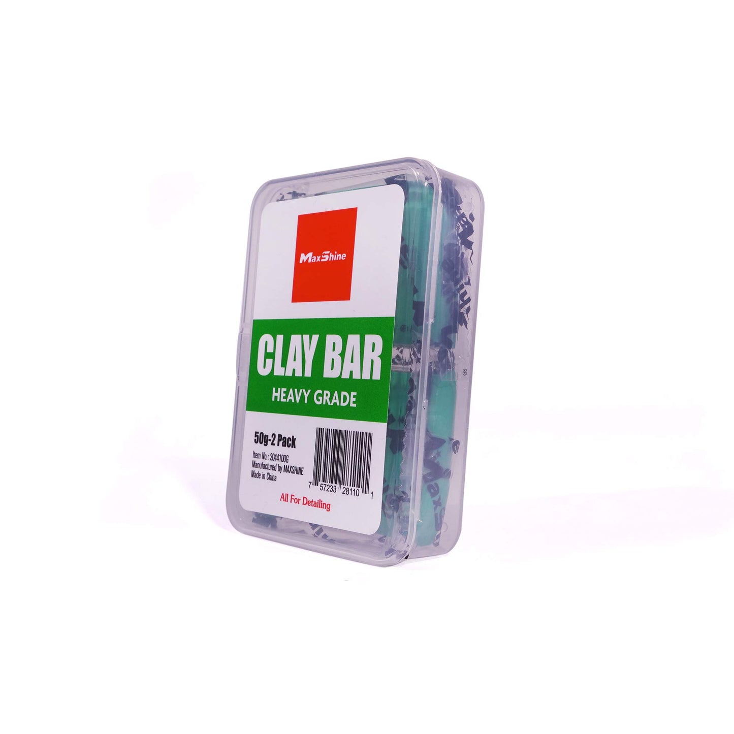 Maxshine Detailing Clay Bar 2pack 100g(2x50g) Car Detailing Bars, Heavy Grade Material-Clean Wash Green Bars and Remove Surface Contaminants Easily Green Clay Bar