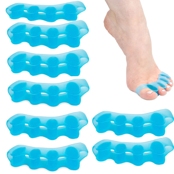 KASTWAVE Toe Separators for Overlapping Toes and Restore Crooked Toes to Their Original Shape, Correct Bunions, Toe Spacers Toe Straightener Toe Stretcher Hammer Toes - Universal Size, 4 Pair