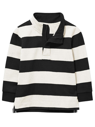 Haloumoning Boys Striped Sweatshirts Kids Quarter Zip Pullover with Side Slit 5-14 Years