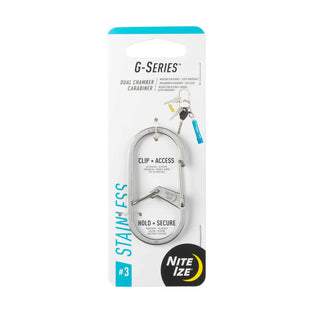 Nite Ize GS3-11-R6 G-Series Dual Chamber Carabiner, Size #3 1-Pack, Stainless Steel