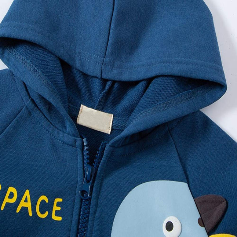 Azalquat Baby Toddler Boys Dinosaur Hooded Zip Jacket Casual Outerwear Active Sweatshirt    2-3 years