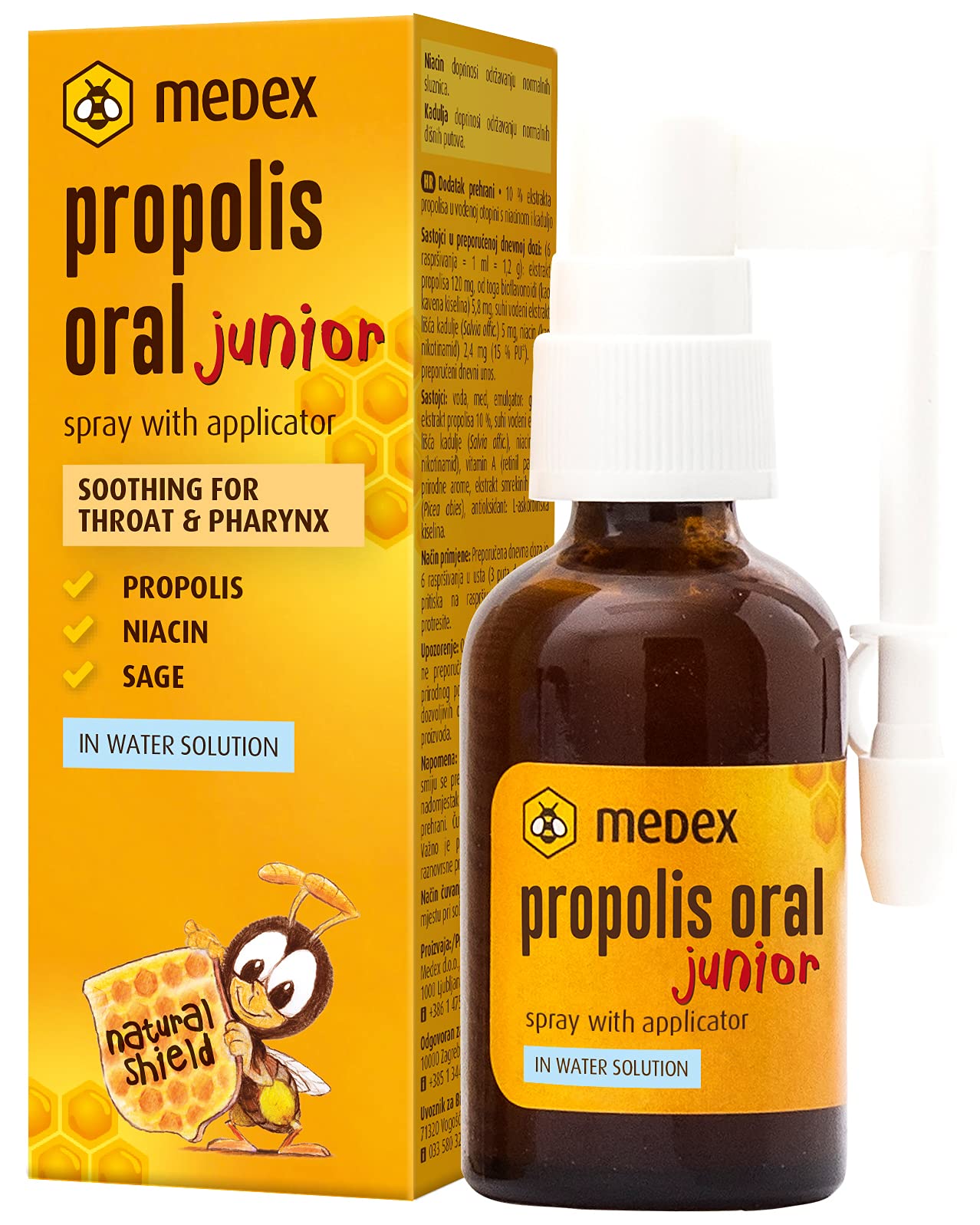Medex Propolis Oral Junior Water-Based Spray with Applicator, 30ml