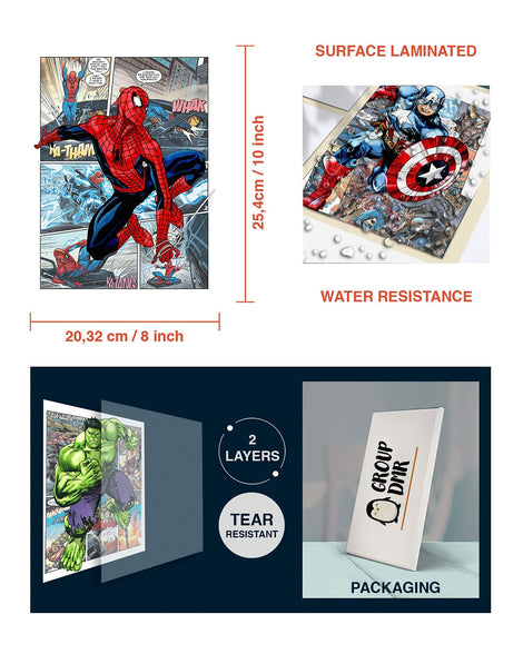 Superhero Avengers Watercolor Posters Prints Pictures Wall Art Decor Decorations Gifts Merch Comics Characters for Boys Room Nursery Kids Rooms Bedrooms Toddlers Teens Bathrooms Girls Rooms - 8x10