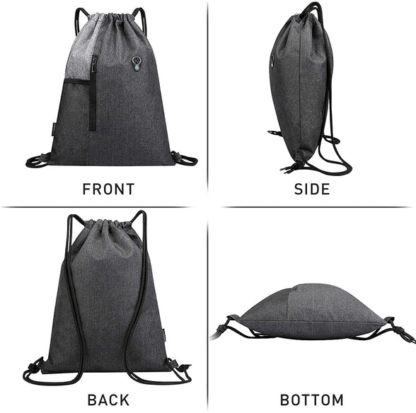 ELECDON Drawstring Sackpack Bag, Gymsack Bag with Pocket Gym Sports Bag Outdoor Exercise Running Swimming Backpack Unisex