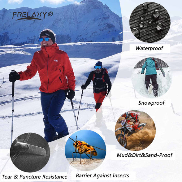 Frelaxy Leg Gaiters Ultra HIGH-Performance Hunting Gaiters, 100% Waterproof Hiking Gaiters with Upgraded Rubber Foot Strap, Adjustable Snow Boot Gaiters
