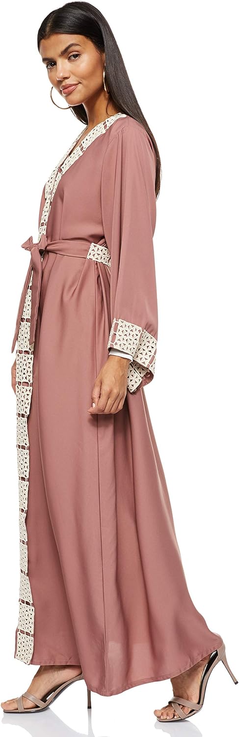 Nukhbaa Womens Premium Abaya Made With Fine Fabric, Comes With Matching Hijab AJ82A Abaya (pack of 5)