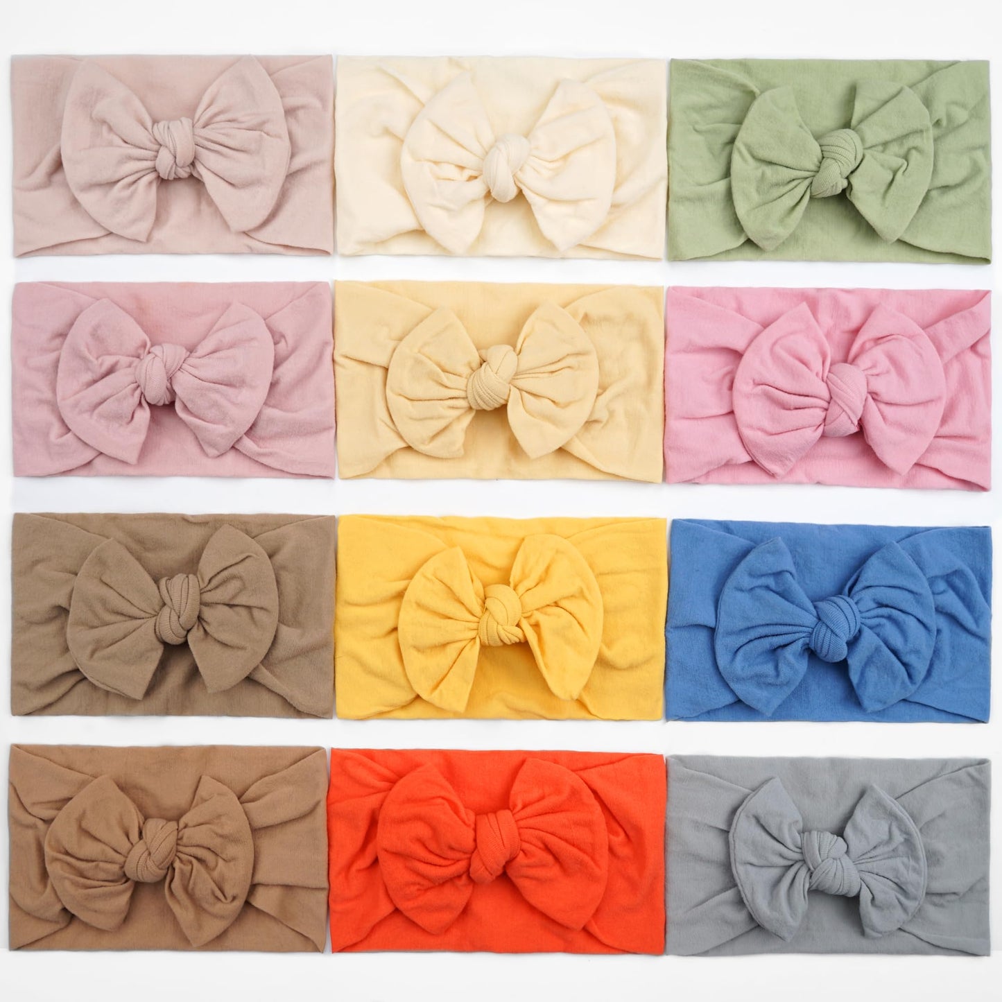 CELLOT 12 Colors Super Stretchy Soft Knot Baby Girl Headbands with Hair Bows Head Wrap For Newborn Baby Girls Infant Toddlers Tye Dye