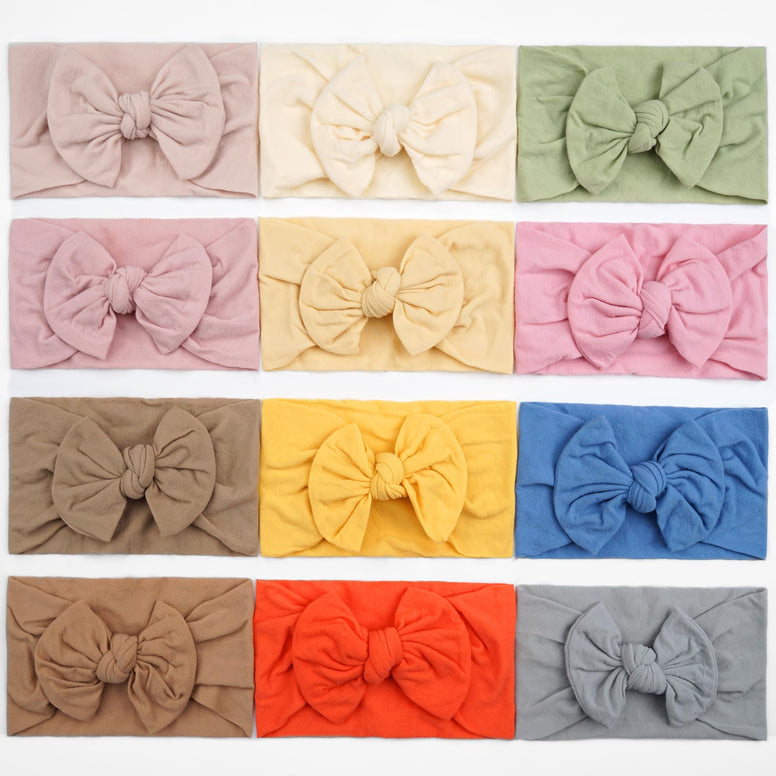 CELLOT 12 Colors Super Stretchy Soft Knot Baby Girl Headbands with Hair Bows Head Wrap For Newborn Baby Girls Infant Toddlers Tye Dye