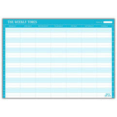 The Weekly Times Undated Weekly Desk Calendar Planner - Schedule your Appointments, Reminders, and Deadlines on 30-Minute Interval - 40 Premium Sheets - Work-Life Balance Planner
