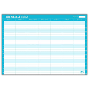 The Weekly Times Undated Weekly Desk Calendar Planner - Schedule your Appointments, Reminders, and Deadlines on 30-Minute Interval - 40 Premium Sheets - Work-Life Balance Planner