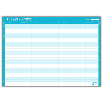 The Weekly Times Undated Weekly Desk Calendar Planner - Schedule your Appointments, Reminders, and Deadlines on 30-Minute Interval - 40 Premium Sheets - Work-Life Balance Planner