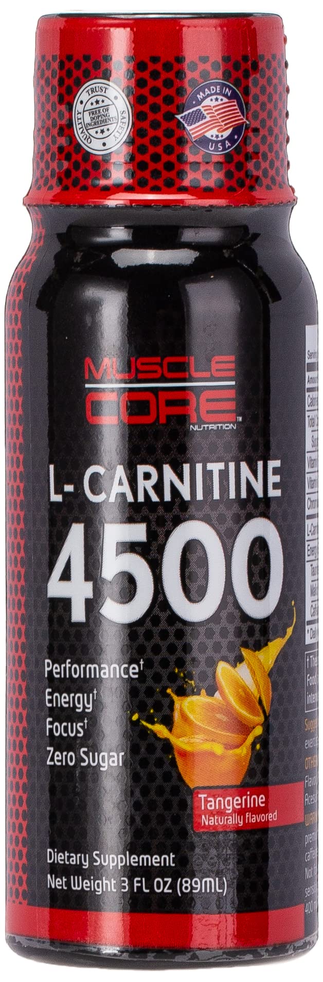 MUSCLE CORE NUTRITION L-Carnitine 4500 Tangerine, 89 Ml Box Of 12