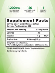 Nature's Truth Ultra Soy Lecithin Capsules 1200 Mg | 120 Softgels | Non-Gmo, Gluten Free | By