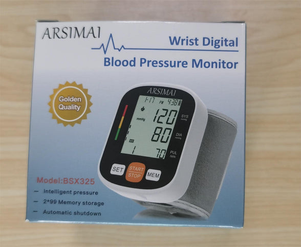 Blood Pressure Monitor - Wrist Accurate Automatic High Blood Pressure Monitors Portable LCD Screen with Storage Case and Adjustable Cuff Powered by Battery - Black