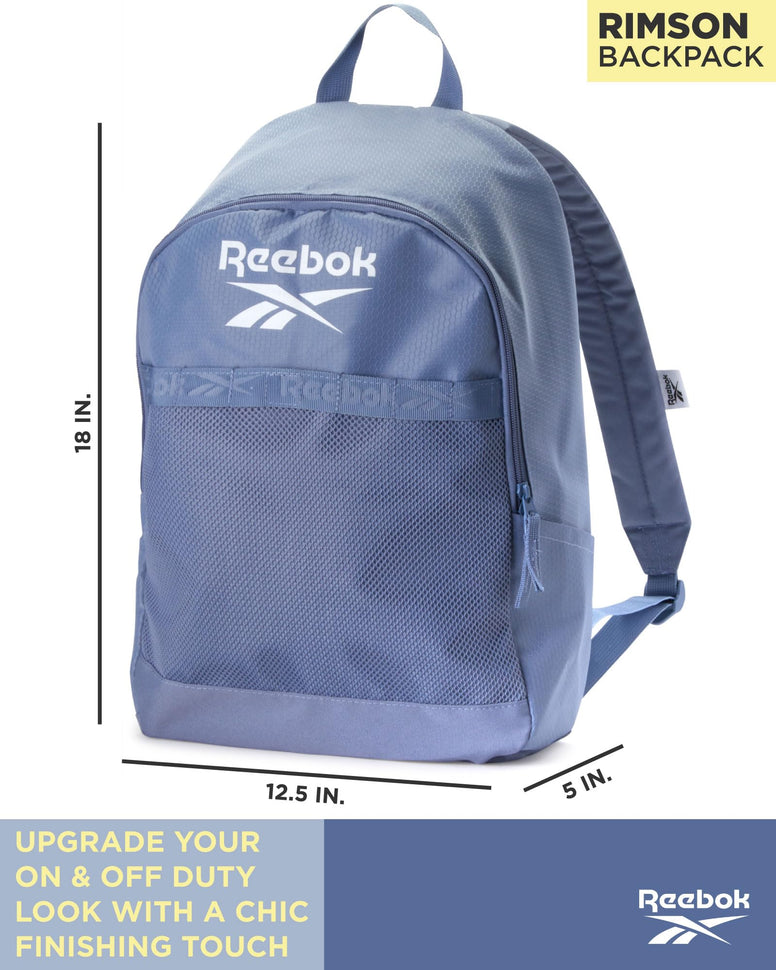 Reebok Backpack - Rimson Sports Gym Bag - Lightweight Carry On Weekend Overnight Luggage - Casual Daypack for Travel, Beach,