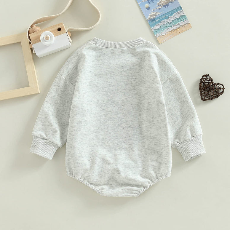 Baby Boy Girl Football Season Romper Sweatshirt Long Sleeve Letter Print Bodysuit One Piece Fall Winter Outfit 0-3 Months