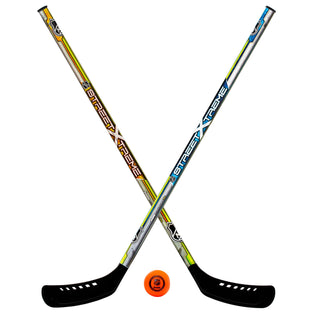 Franklin Sports NHL Kids Street Hockey Stick Set - Includes (2) Youth Street Hockey Sticks + (1) Outdoor Roller Hockey Ball - Perfect Hockey Starter Set for Kids