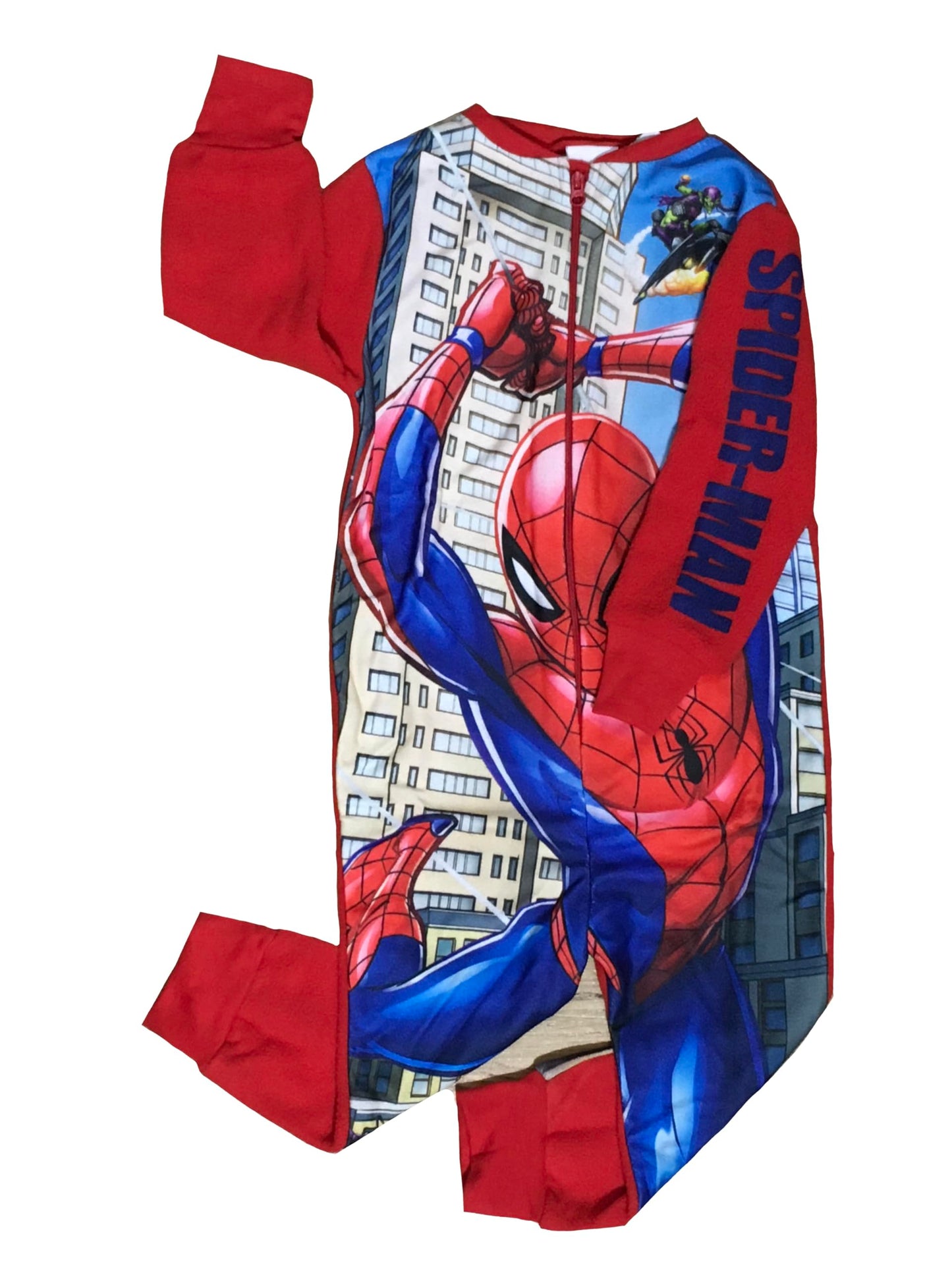 Marvel Spiderman Ultimate Kids Boys Fleece All in One Pyjamas Avengers Sleepsuit Onezee 2-3 Years