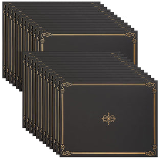 Certificate Holders - 24-Pack Diploma Cover, Doent Cover for Letter-Sized Award Certificates, Black, Gold Foil, 11.2 x 8.7 Inches