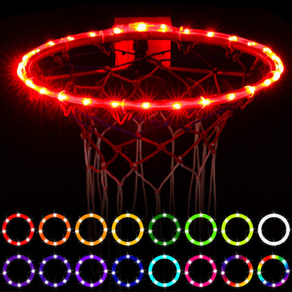 Waybelive LED Basketball Hoop Lights,Remote Control Basketball Rim LED Light, Change Color by Yourself, Waterproof，Super Bright to Play at Night Outdoors,Good Gift for Kids