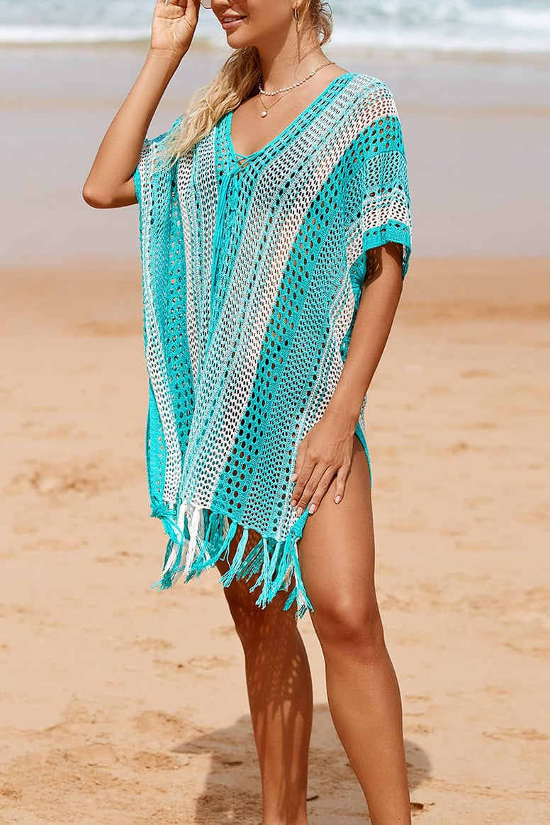 YouKD Summer Bohemian Tunic Tops Beachwear Biniki Cover Up Robes Crochet Tshirts for Women