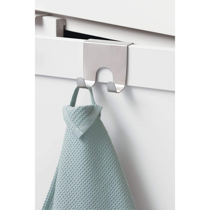 Idesign Forma Over Door 2 Hook Towel Hanger, Stainless Steel, Silver, Small