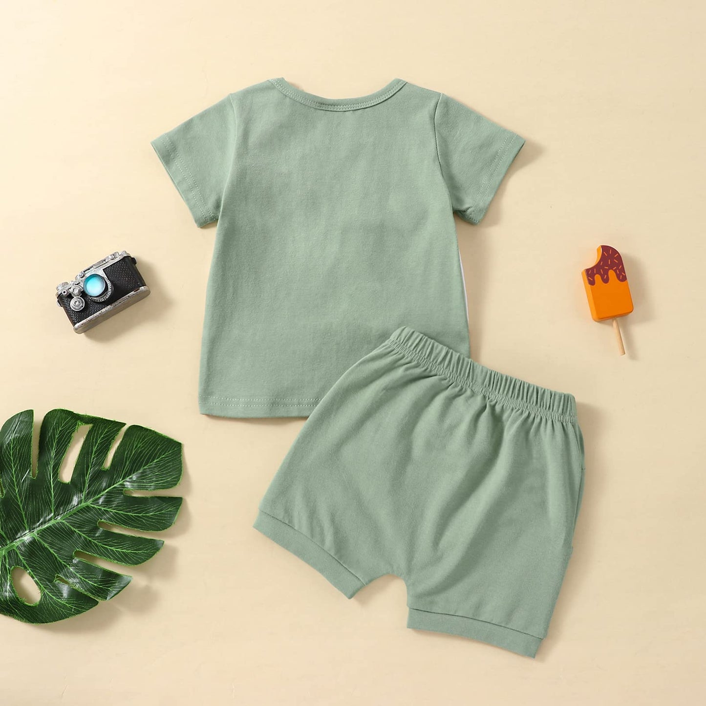 Baby Boy Summer Clothes Block Color Striped Print Pocket T Shirt Tops Drawstring Shorts Set Toddler Casual Outfits 0-6M