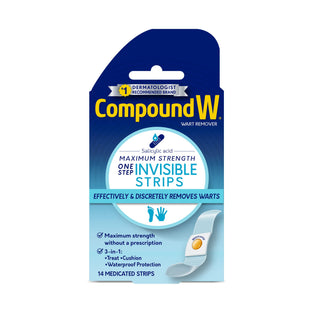 Med Tech Products Compound W Maximum Strength Wart Remover One Step Invisible Medicated Strips, 14 each (Pack of 1)