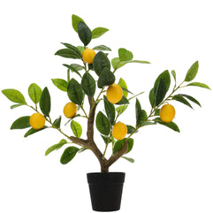 Gresorth 51cm Artificial Yellow Lemon Tree Fake House Green Plant Fruits Decoration with Plastic Pot Realistic Leaves for Home Table Office Garden Indoor