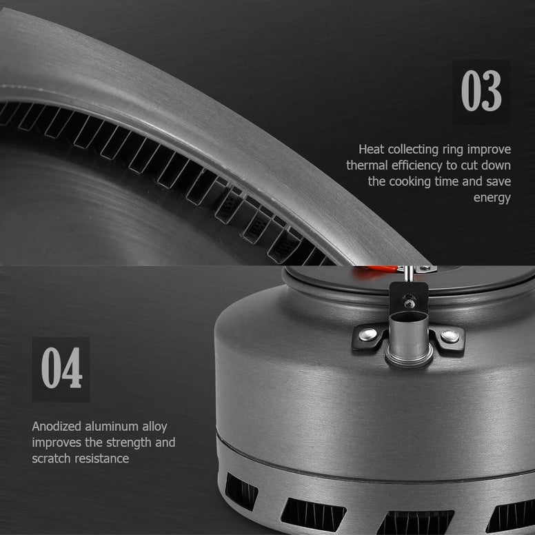 1.1L Portable Kettle Water Pot Teapot Coffee Pot Indoor Whistling Aluminum Alloy Tea Kettle Outdoor Camping Hiking Picnic Kettle