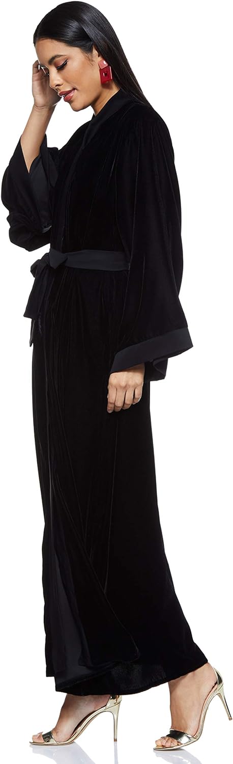 Nukhbaa Womens Abaya Made With Fine Fabric, Comes With Matching Hijab AJ117A Abaya (pack of 5)