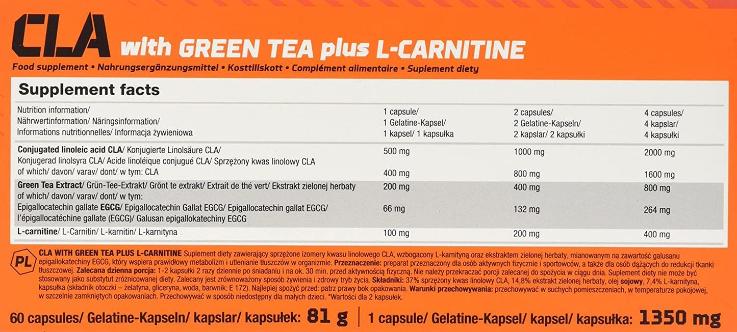 OLIMP CLA & GREEN TEA L-CARNITINE - 60 CAPS