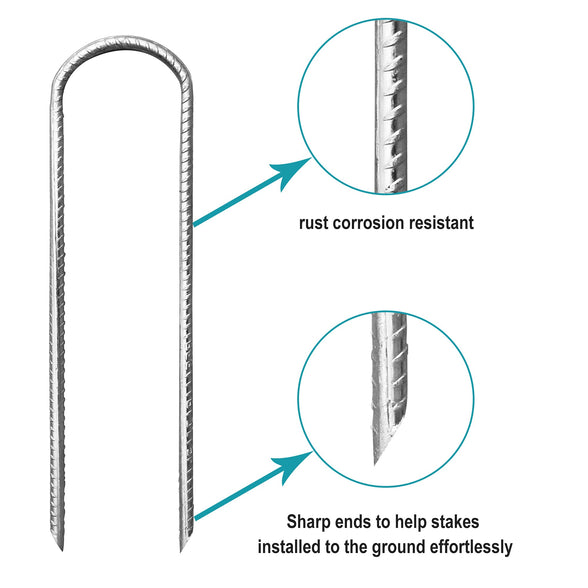 Eurmax Trampolines Wind Stakes Heavy Duty Safety Ground Anchor Galvanized Steel Wind Stakes, 4pcs-Pack