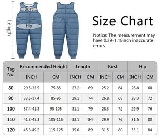 Happy Cherry Baby Toddler Unisex Winter Snow Pants Down Puffer Warm Overall Windproof Fleece Lined (1-2T )