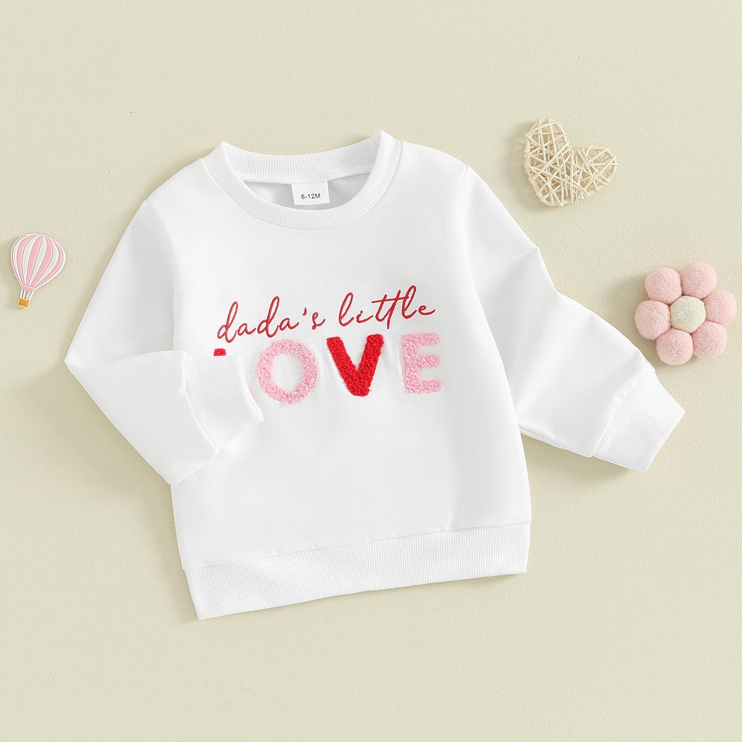 SOLILOQUY Valentines Day Outfit for Baby Girl Boy Love Heart Print Long Sleeve Pullover Sweatshirt Baby Srping Fall Tops