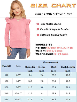 Greatchy Girls Shirts Short Sleeve Tee Ruffle Solid Summer Keyhole Neck Cotton Blouse Tops