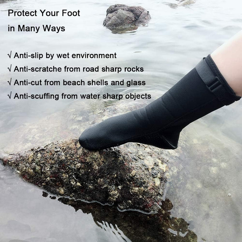 ReHaffe Water Neoprene Socks 3mm Sand Volleyball Socks Anti Slip Diving Booties for Men Women Youth Kids Swimming Surfing Snorkeling Spearfishing Wadeing and Water Sports