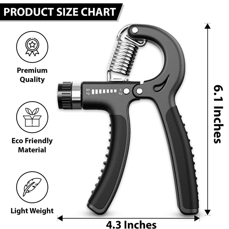 A5 Fitness Hand Grip Strengthener for wrists, fingers, and forearm