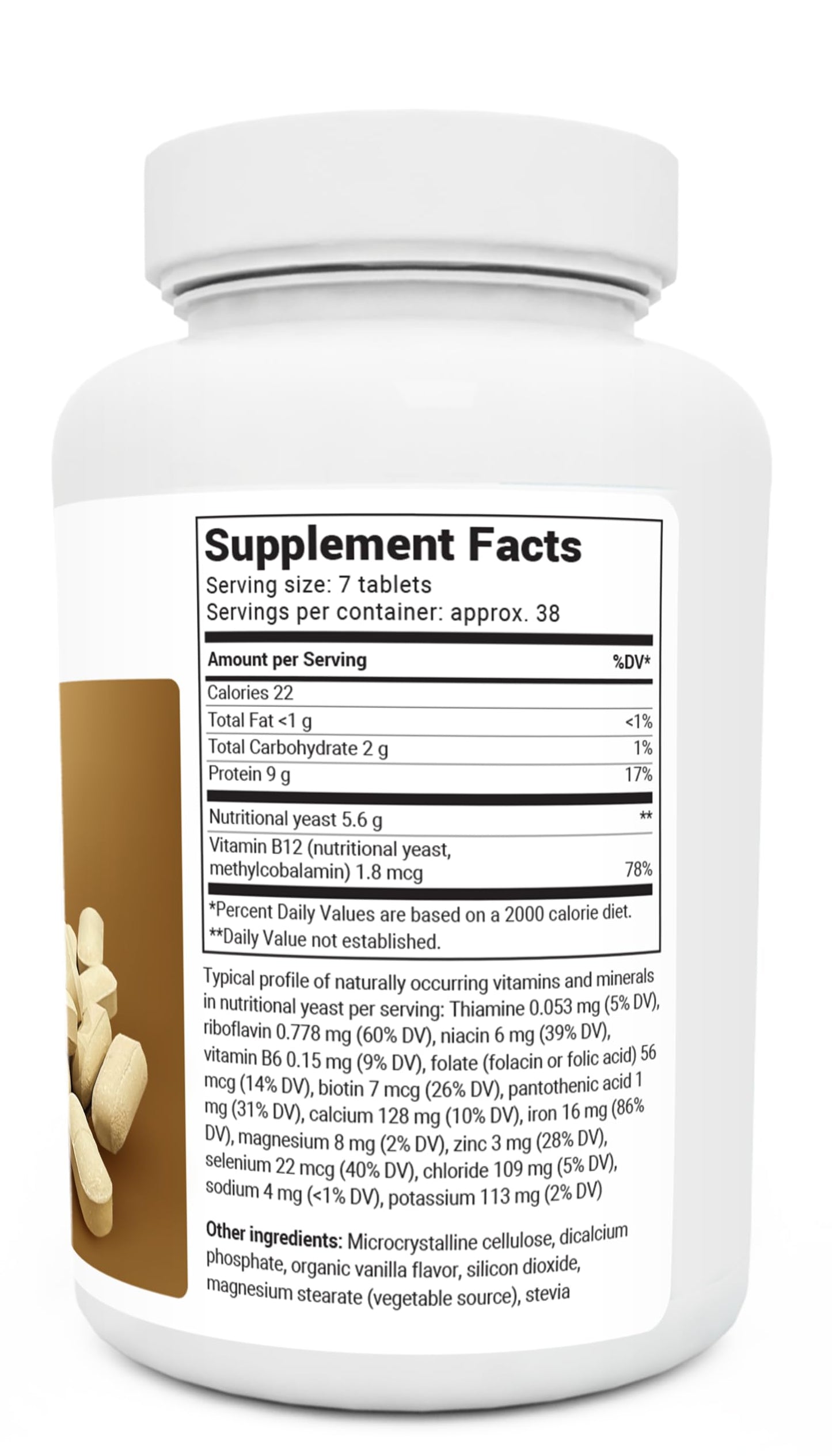 Dr. Berg's Nutritional Yeast Tablets – Non-Fortified Natural B12 Added - with All 8 B Vitamin Complex – No Gluten Non-GMO Non Synthetics - 270 Vegan Tablets Dietary Supplements