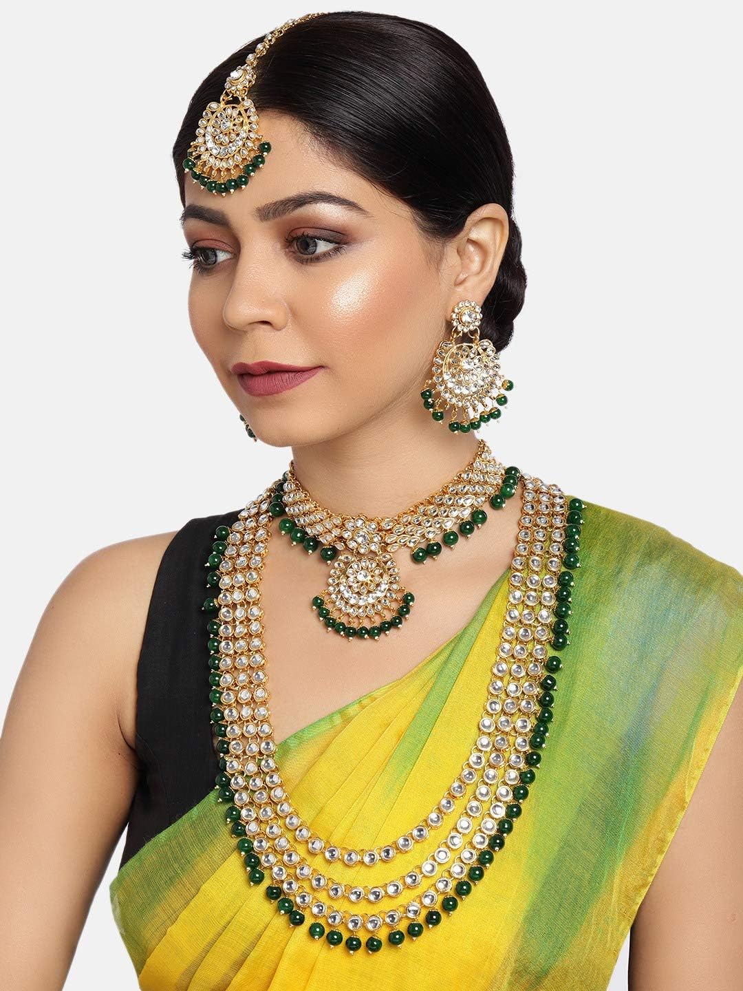 Zaveri Pearls Wedding Jewellery Set For Women (Golden) (Zpfk9793)