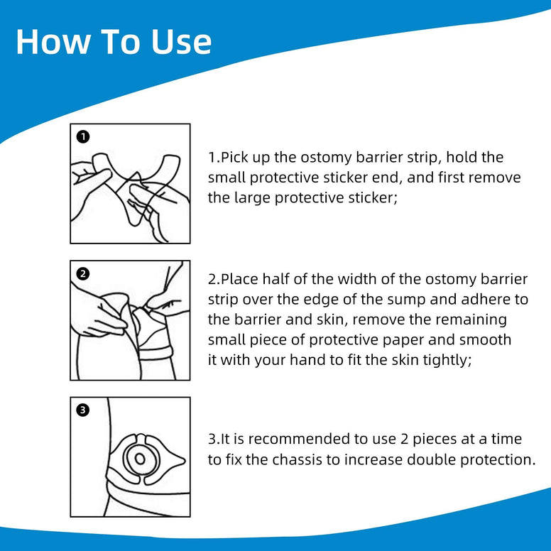 20 PCS Ostomy Barrier Strips,Medical Grade Nonwovens Ostomy Strips Y Adhesive Barrier Strips Better Seal for Ostomy Bags